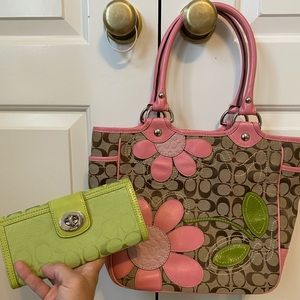 Coach tote bag and matching wallet